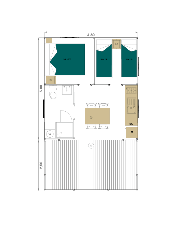 Mini Wood Lodge 23-2 Plan