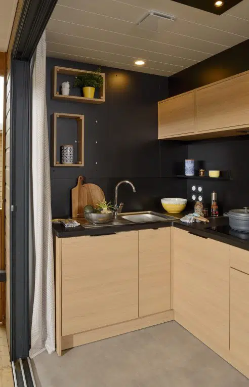 cuisine ouverte extérieur chalets fabre