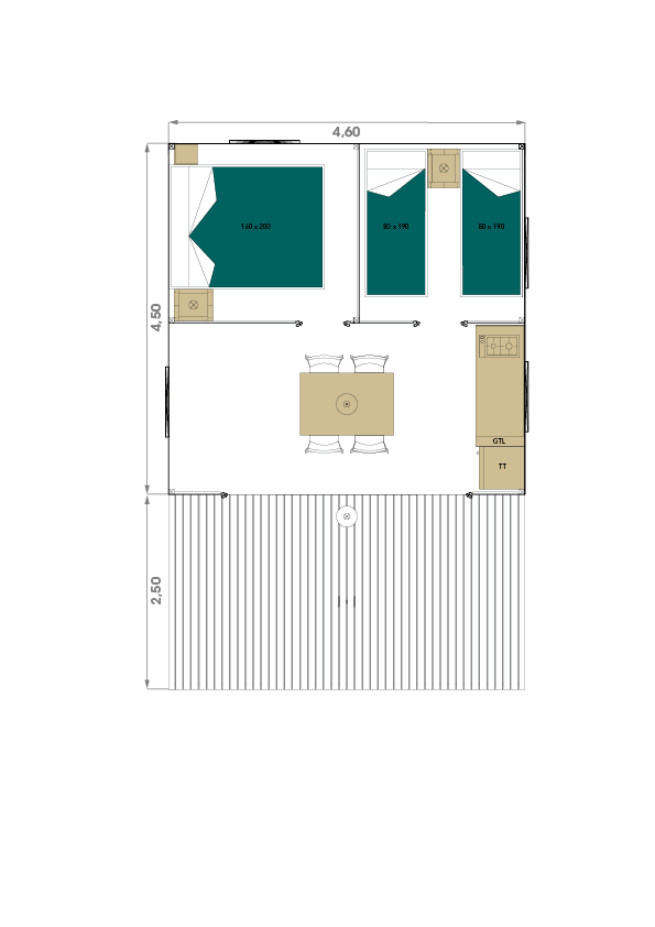 Plan mini-wood lodge 21-2