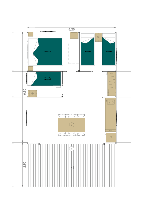 Plan du modèle wood lodge 34-3